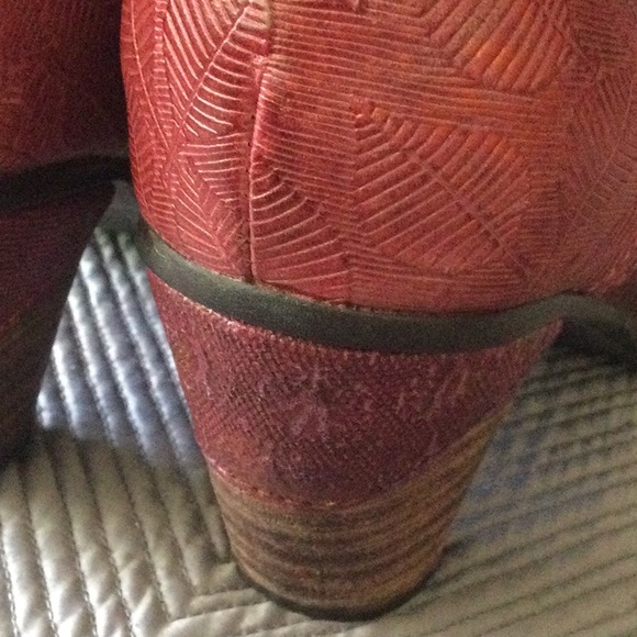 Spring Step L’Artiste Size EU 38 US 7.5/8 red leather ankle boots for women - Picture 7 of 10